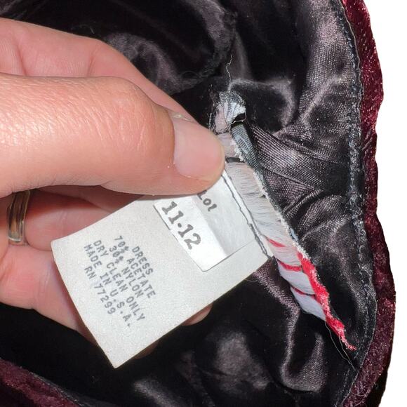 Vintage Scarlett Nite size 11/12 small purple velvet halter dress slit low back - Picture 6 of 10